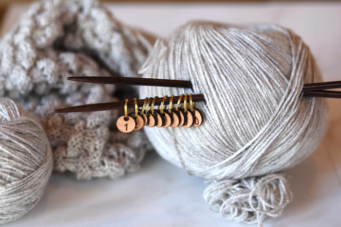 Leather Stitch Markers - Numbered