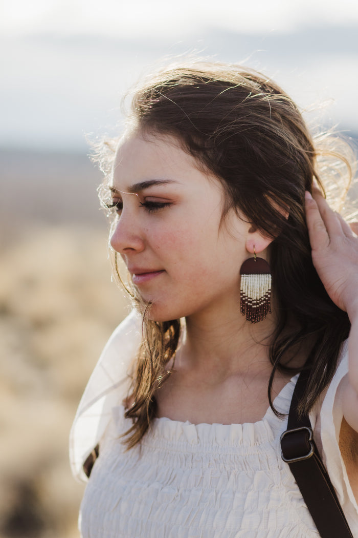Leather+Beads Scarlet Sunset Diffuser Earrings