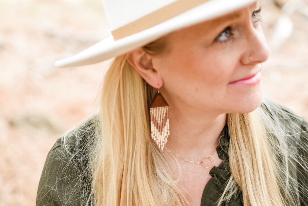 Leather+Beads Waterfall Diffuser Earrings