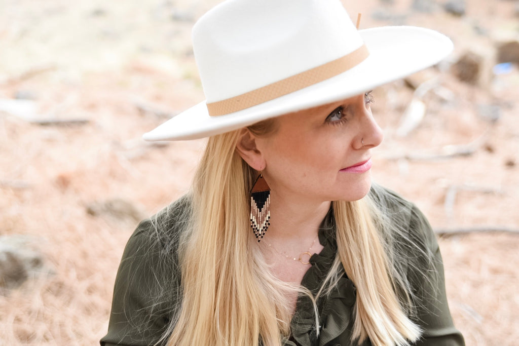 Leather+Beads Waterfall Diffuser Earrings
