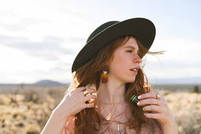 Leather+Beads Navy Harding Diffuser Earrings